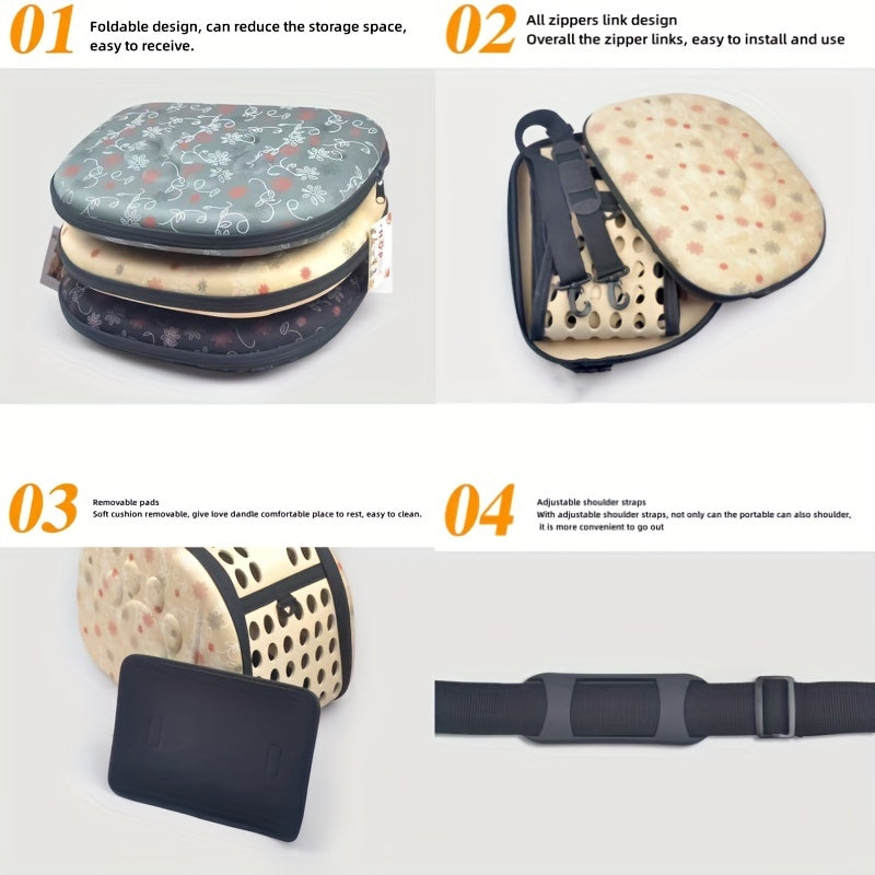 Pet Travel Companion Bag - Spacious, Breathable, Comfortable Shoulder Carrier for Small Dogs, Cats, and Pets - Portable, Fresh Air, and Relaxing Travel Experience