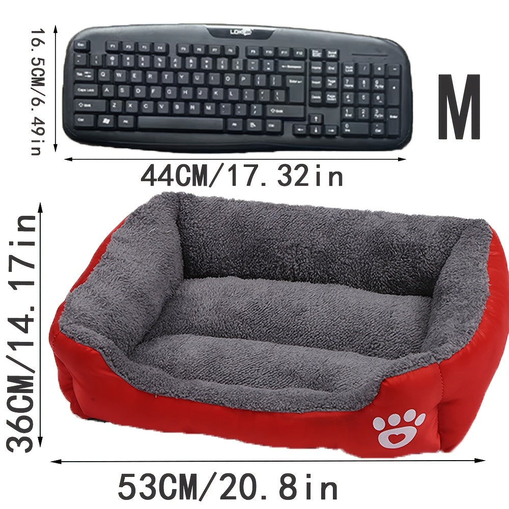 1pc Warm Nest For Pets In Winter, Candy Colored Square Nest, Warm Washable Pet Nest With Fleece Is Suitable For Small And Medium-sized Dogs And Cats To Sleep In Winter Christmas Gift