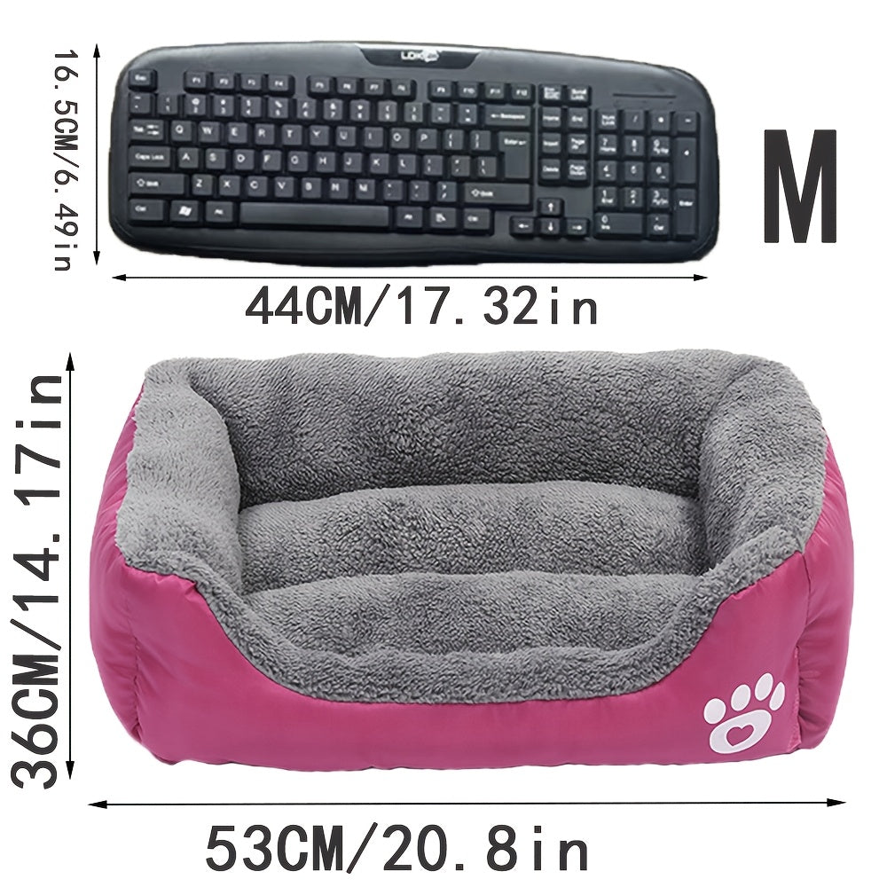 1pc Warm Nest For Pets In Winter, Candy Colored Square Nest, Warm Washable Pet Nest With Fleece Is Suitable For Small And Medium-sized Dogs And Cats To Sleep In Winter Christmas Gift