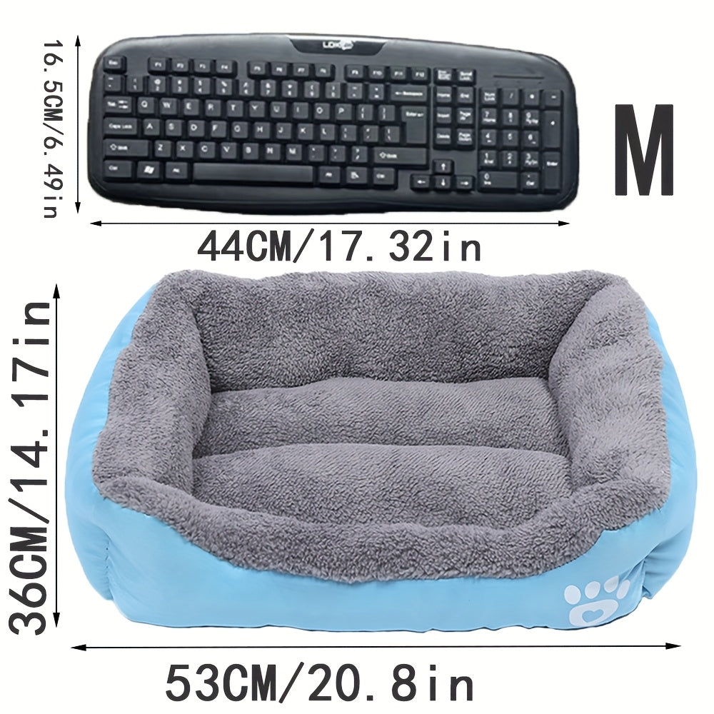 1pc Warm Nest For Pets In Winter, Candy Colored Square Nest, Warm Washable Pet Nest With Fleece Is Suitable For Small And Medium-sized Dogs And Cats To Sleep In Winter Christmas Gift