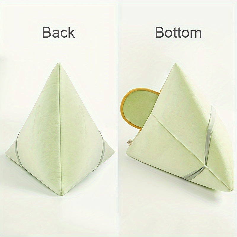 Triangular Cat House Bed with Pillow, Soft Polyester Fiber Pet Tent for Cats and Small Dogs, Non-Assembled Cozy Cat Cave Bed with Cushion - Comfortable Enclosed Sleeping Mat for Pets