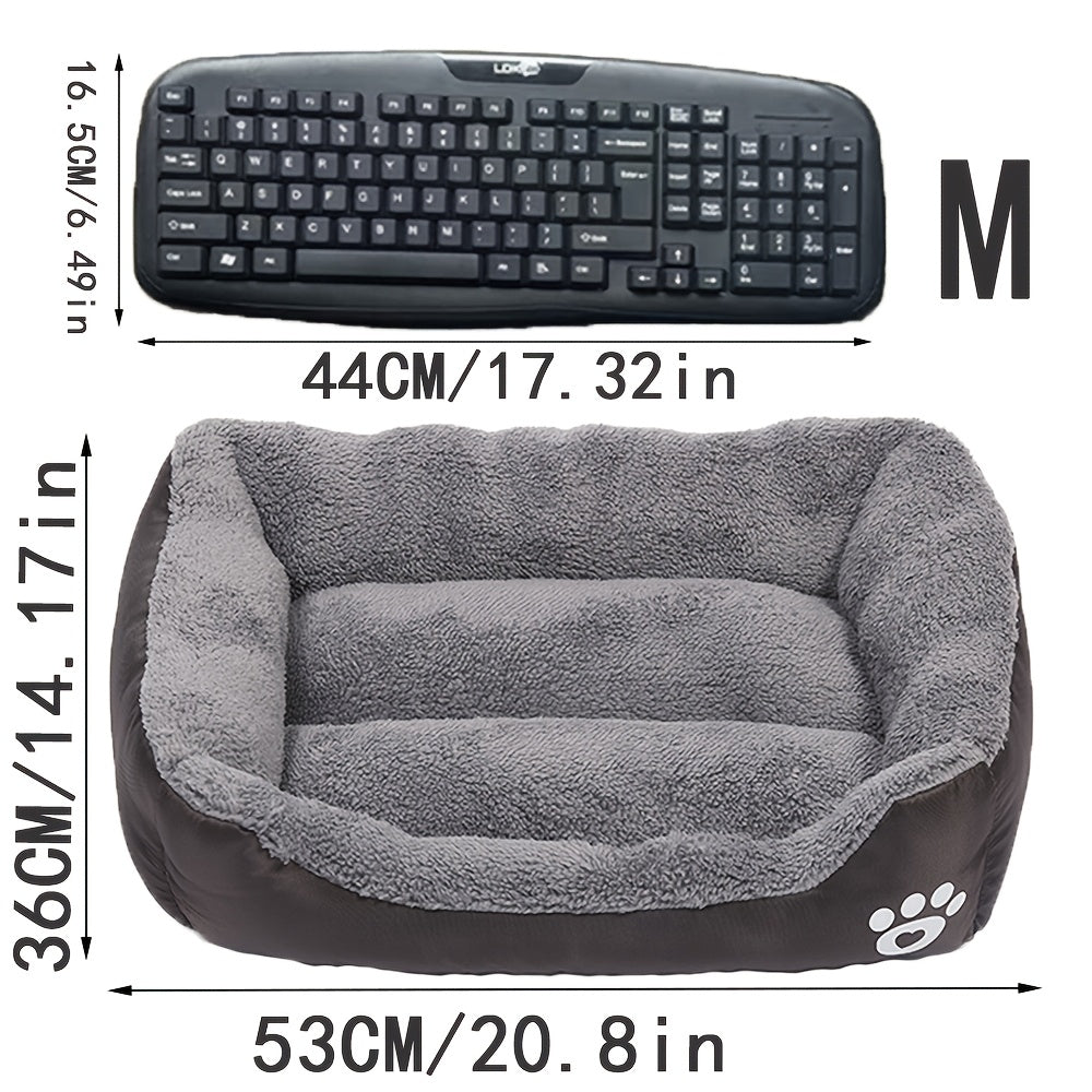 1pc Warm Nest For Pets In Winter, Candy Colored Square Nest, Warm Washable Pet Nest With Fleece Is Suitable For Small And Medium-sized Dogs And Cats To Sleep In Winter Christmas Gift