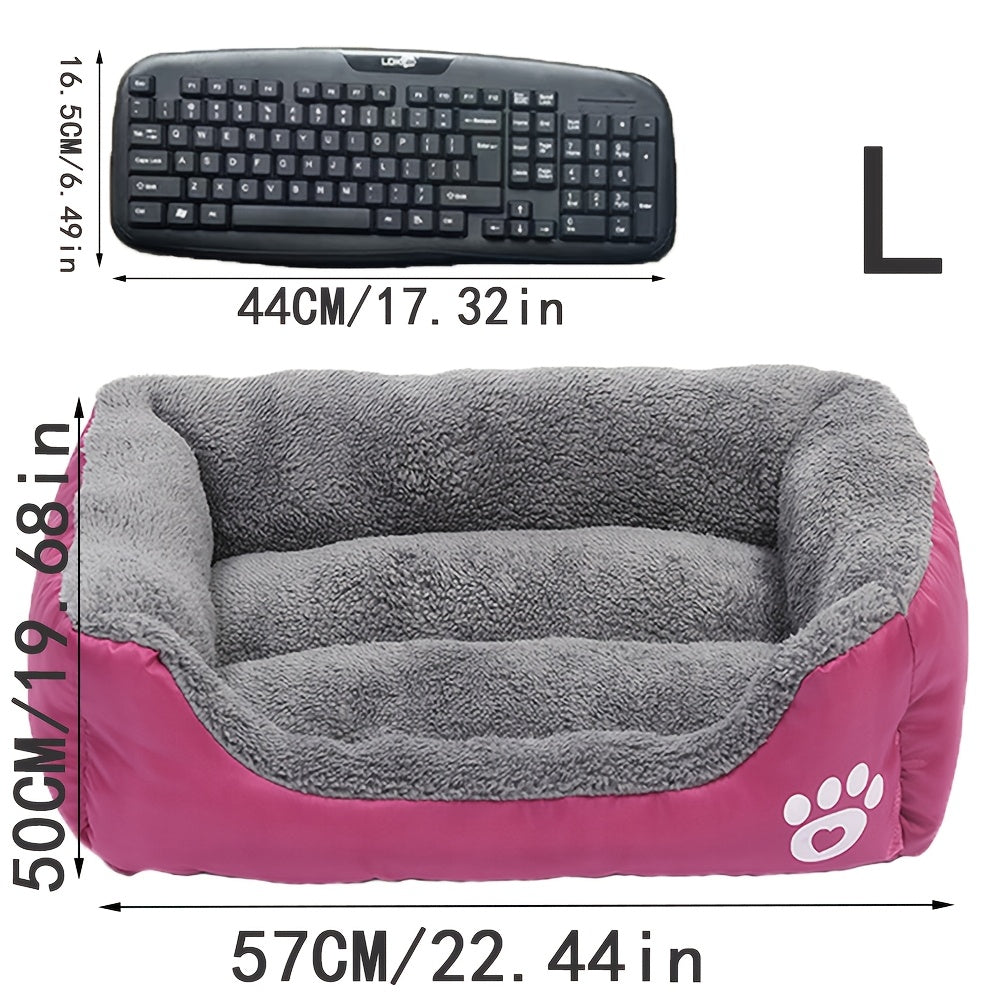 1pc Warm Nest For Pets In Winter, Candy Colored Square Nest, Warm Washable Pet Nest With Fleece Is Suitable For Small And Medium-sized Dogs And Cats To Sleep In Winter Christmas Gift