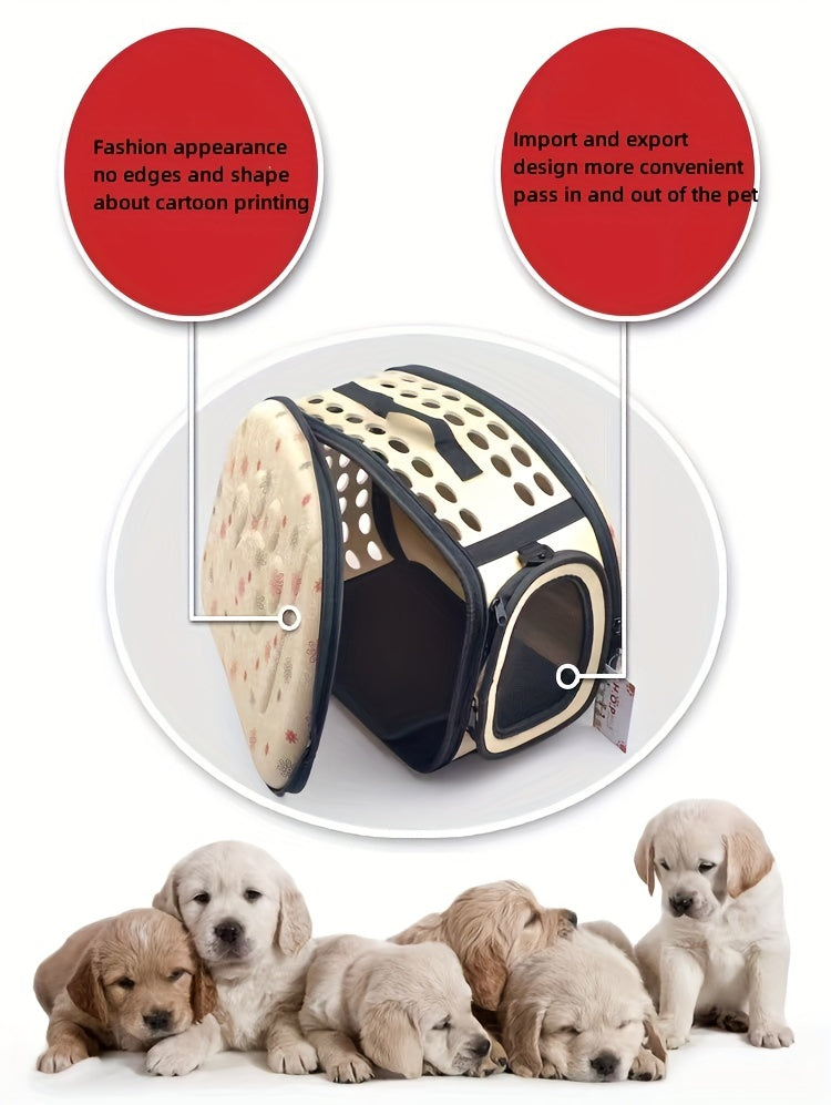 حقيبة سفر الحيوانات الأليفة - حقيبة كتف واسعة وجيدة التهوية ومريحة للكلاب الصغيرة والقطط والحيوانات الأليفة - محمولة، هواء نقي، وتجربة سفر مريحة