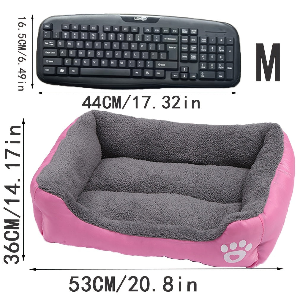 1pc Warm Nest For Pets In Winter, Candy Colored Square Nest, Warm Washable Pet Nest With Fleece Is Suitable For Small And Medium-sized Dogs And Cats To Sleep In Winter Christmas Gift