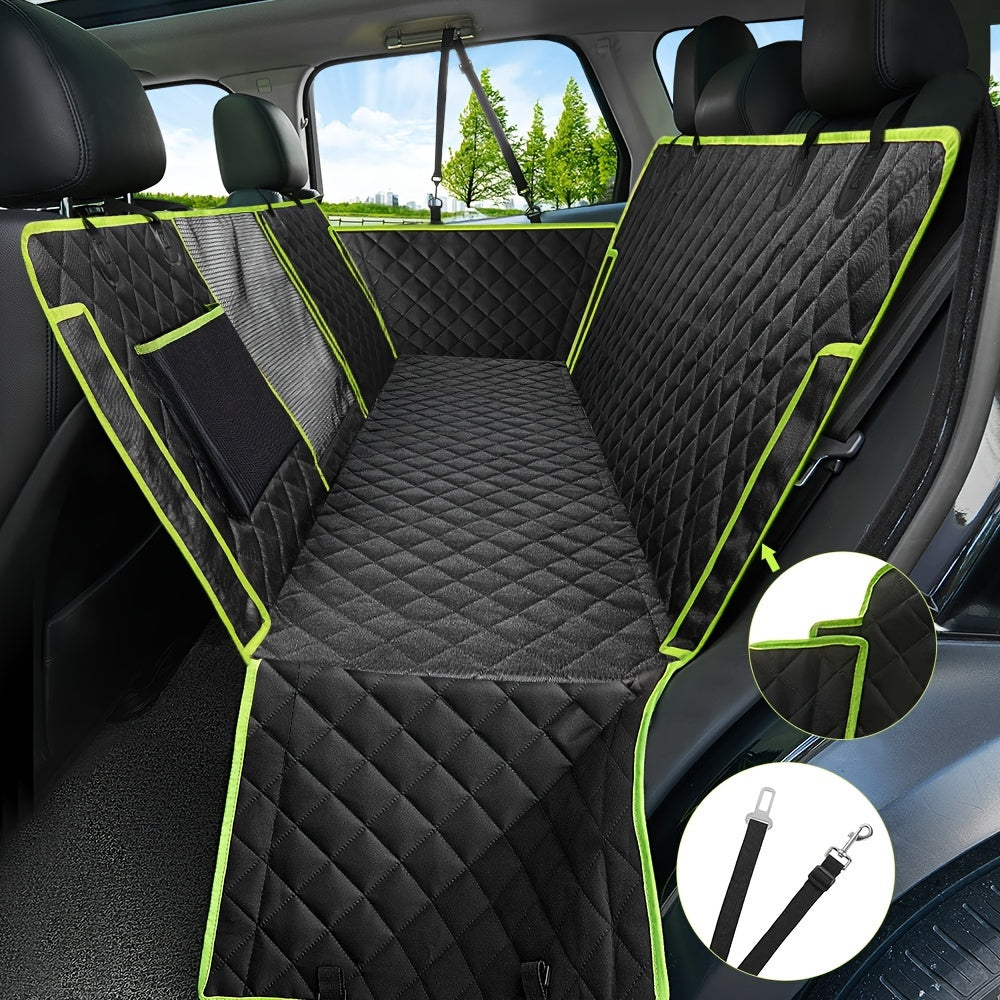 Nzonpet 4-in-1 Dog Car Seat Cover, 100% Waterproof Scratchproof Dog Hammock With Big Mesh Window, Durable Nonslip Dog Seat Cover, Pets Dog Back Seat Cover Protector For Cars Trucks SUVs