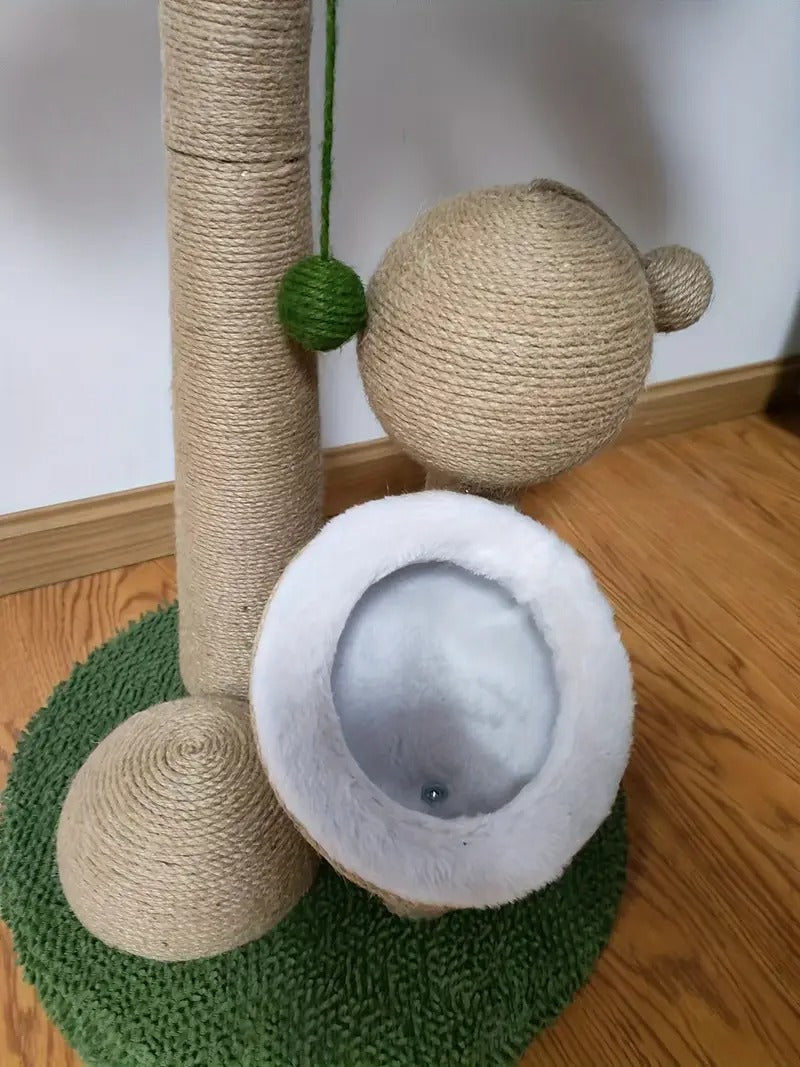 NNETM Coconut Tree Cat Scratching Post with Ball Toy